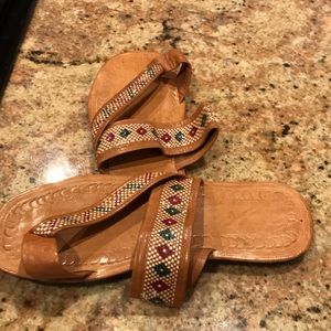Tan leather women’s sandals - never been worn